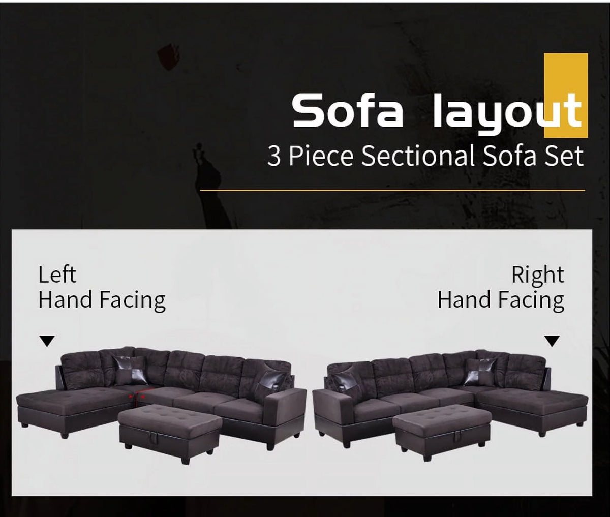 103.5'' Left Hand Facing Sectional Sofa with Storage Ottoman H61747