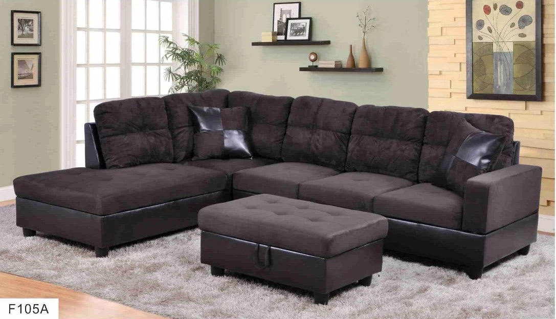 103.5'' Left Hand Facing Sectional Sofa with Storage Ottoman H61747