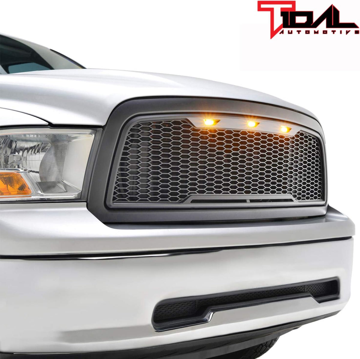 ABS Upper Grille Front LED Grille with Amber LED Lights Replacement Grille I550284