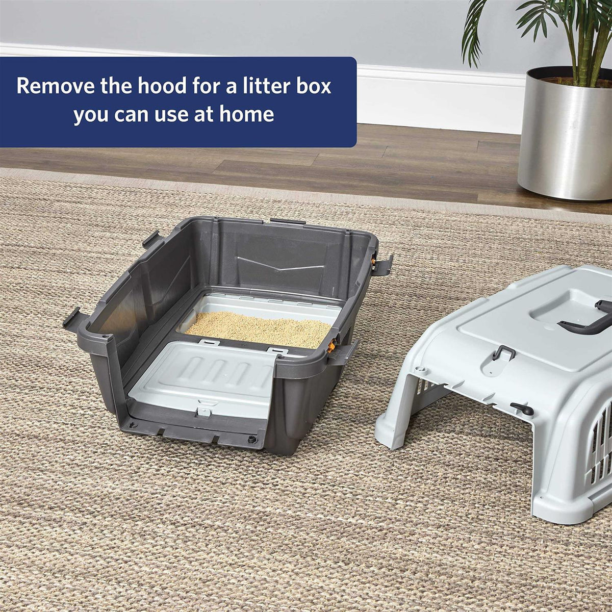 24” Plastic Cat Carrier with Litter Pan C4330