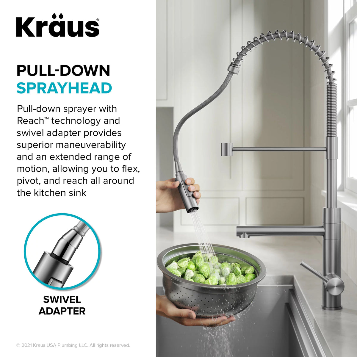 Commercial Style Pull-Down Single Handle Kitchen Faucet with Pot Filler C7937