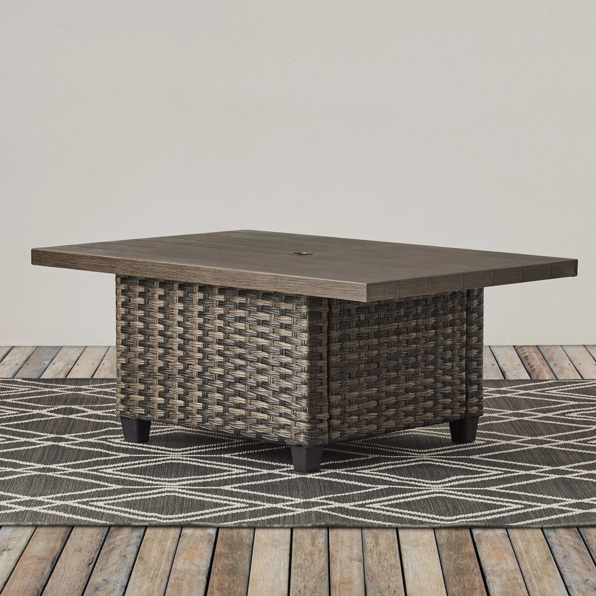 Brown Wicker Sofa and Adjustable Height Table Set P239313