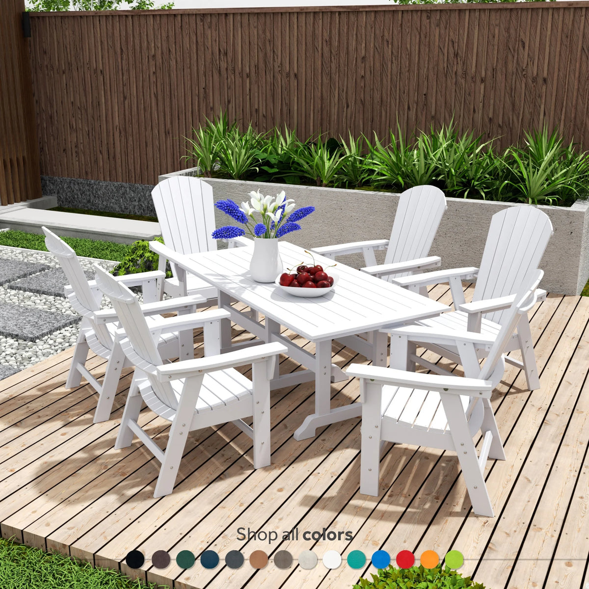 7-Piece All Weather Outdoor Dining Set with Armchairs Q807