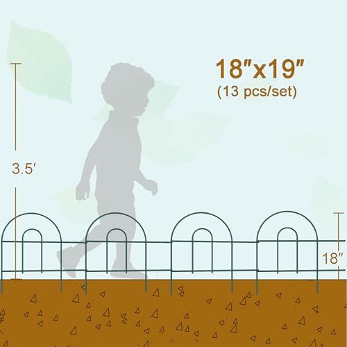 Green 32inX20ft Metal Garden Fencing D74244