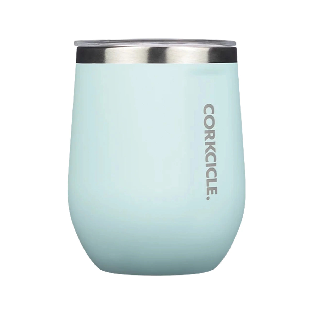 Gloss Powder Blue 12 oz Stainless Steel Stemless Wine Glass Y3935