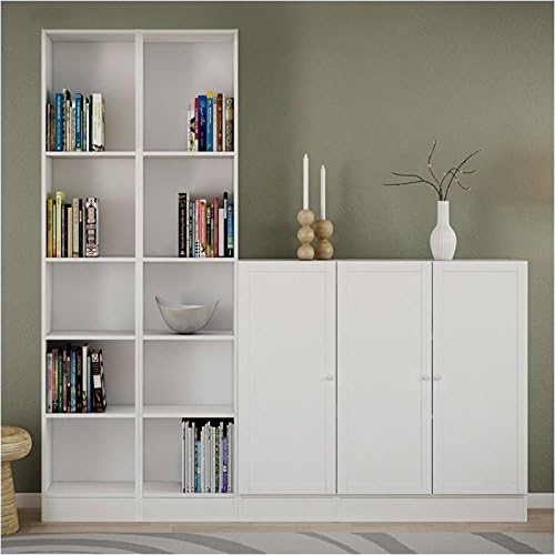 Tall Narrow 5 Shelf Bookcase in White H183