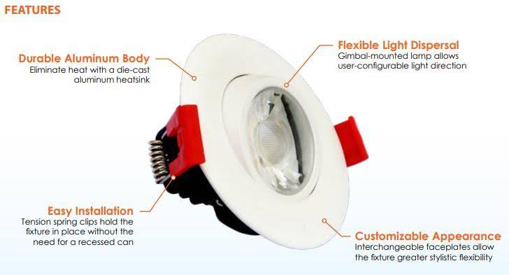 Black 5 Pack Recessed Downlight U1284