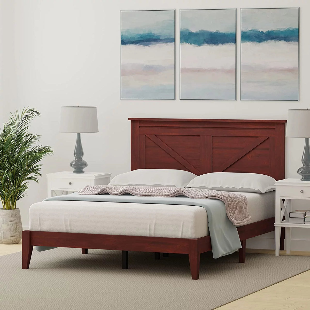 Solid Wood Platform Bed Full M673