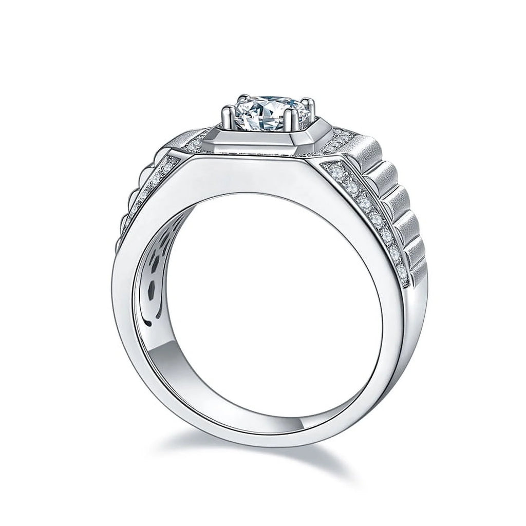 Luxury 1 Carat Moissanite Round Cut Halo Engagement Ring Q96059