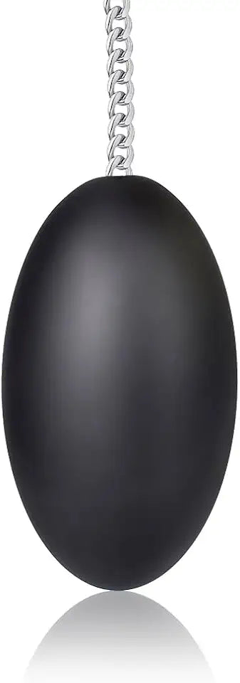 Egg-Shaped Silicone Butt Plug with Stainless Steel Pull Chain Z113