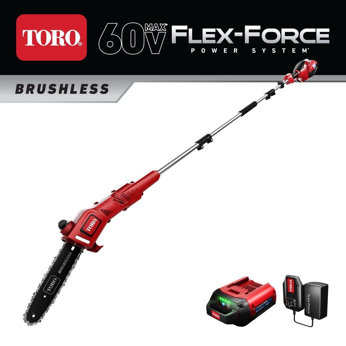 60V Max Cordless Electric Pole Saw with Battery & Charger X6613