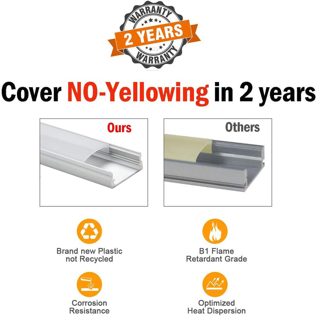 20Pack LED Aluminum Channel with Cover and Mounting Accessories Y40720