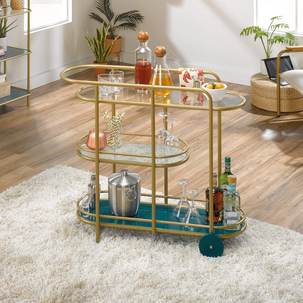 Satin Gold Bar Cart T837