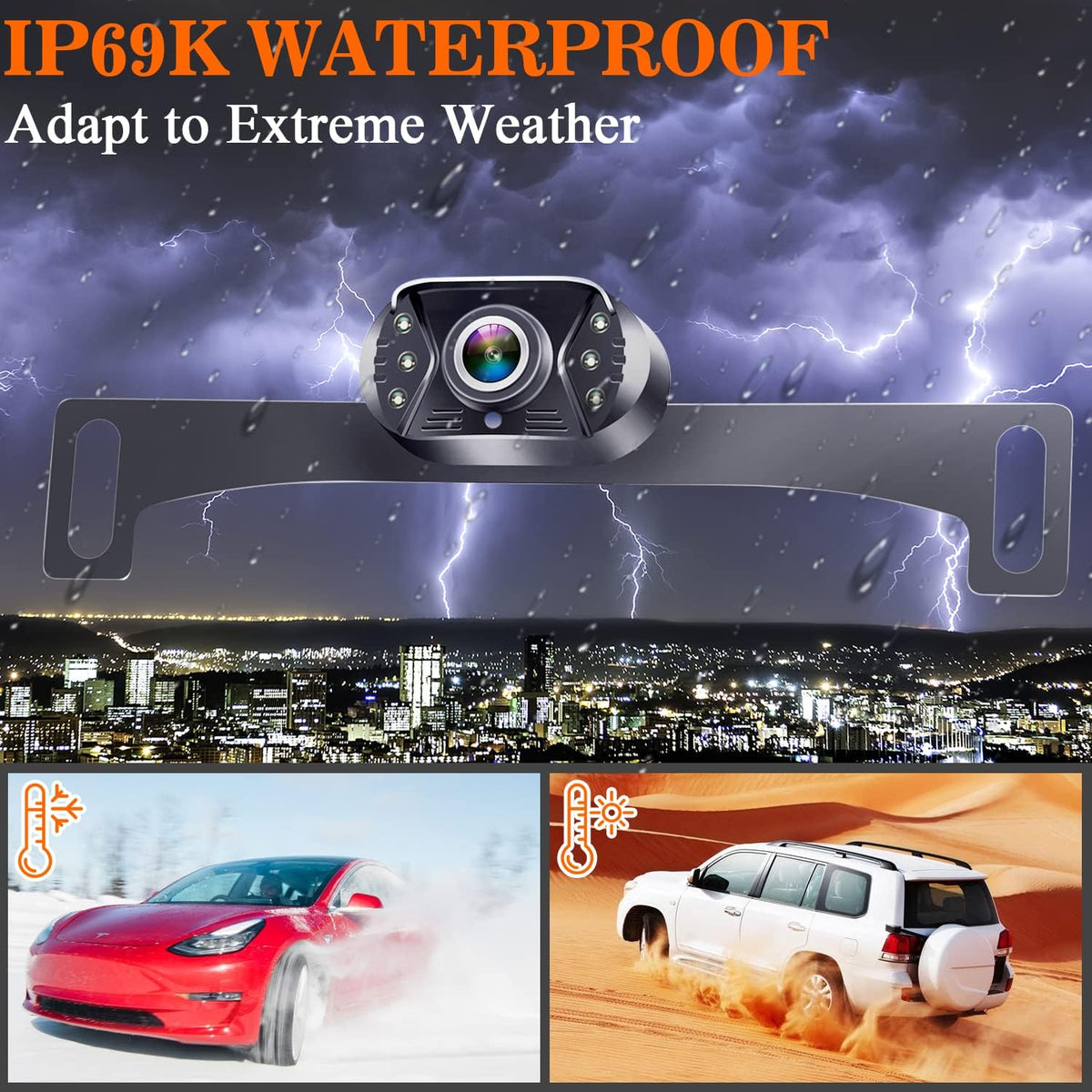 Wireless Backup Camera HD 1080P 5 Inch Monitor Touch Key Screen WiFi Rear View System Two Channels G847089