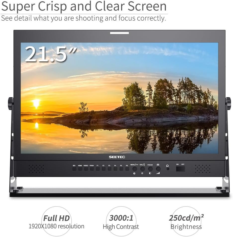 21.5 Inch Broadcast Production LCD Monitor 3G SDI 4K HDMI IPS Full HD J34632