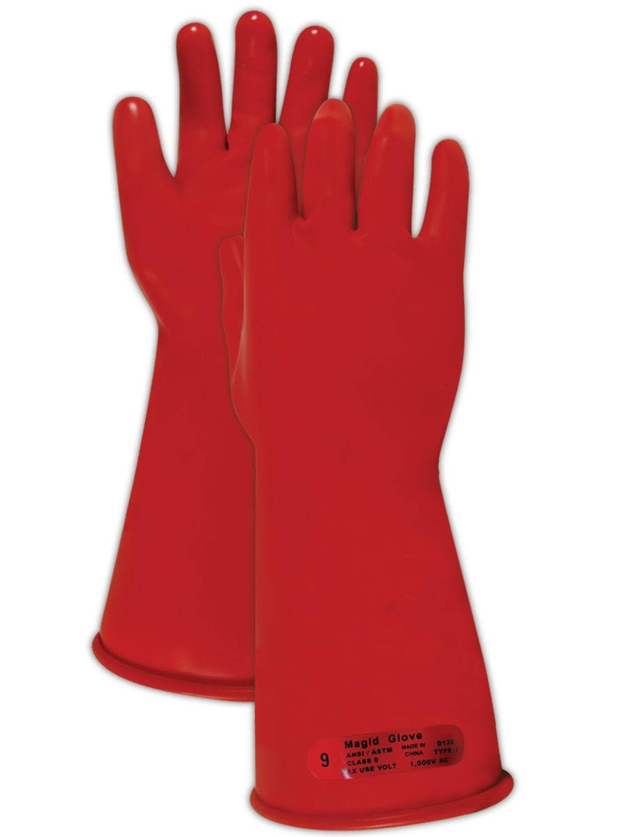 Red Rubber Electrical Insulating Gloves E656