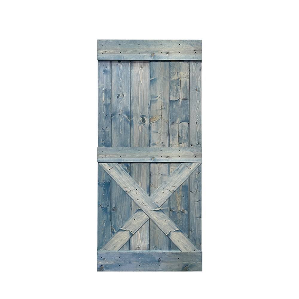 Walnut Stained Solid Knotty Pine Wood Interior Sliding Barn Door Slab G8096