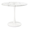 White Wood and Marble Dining Table B76032