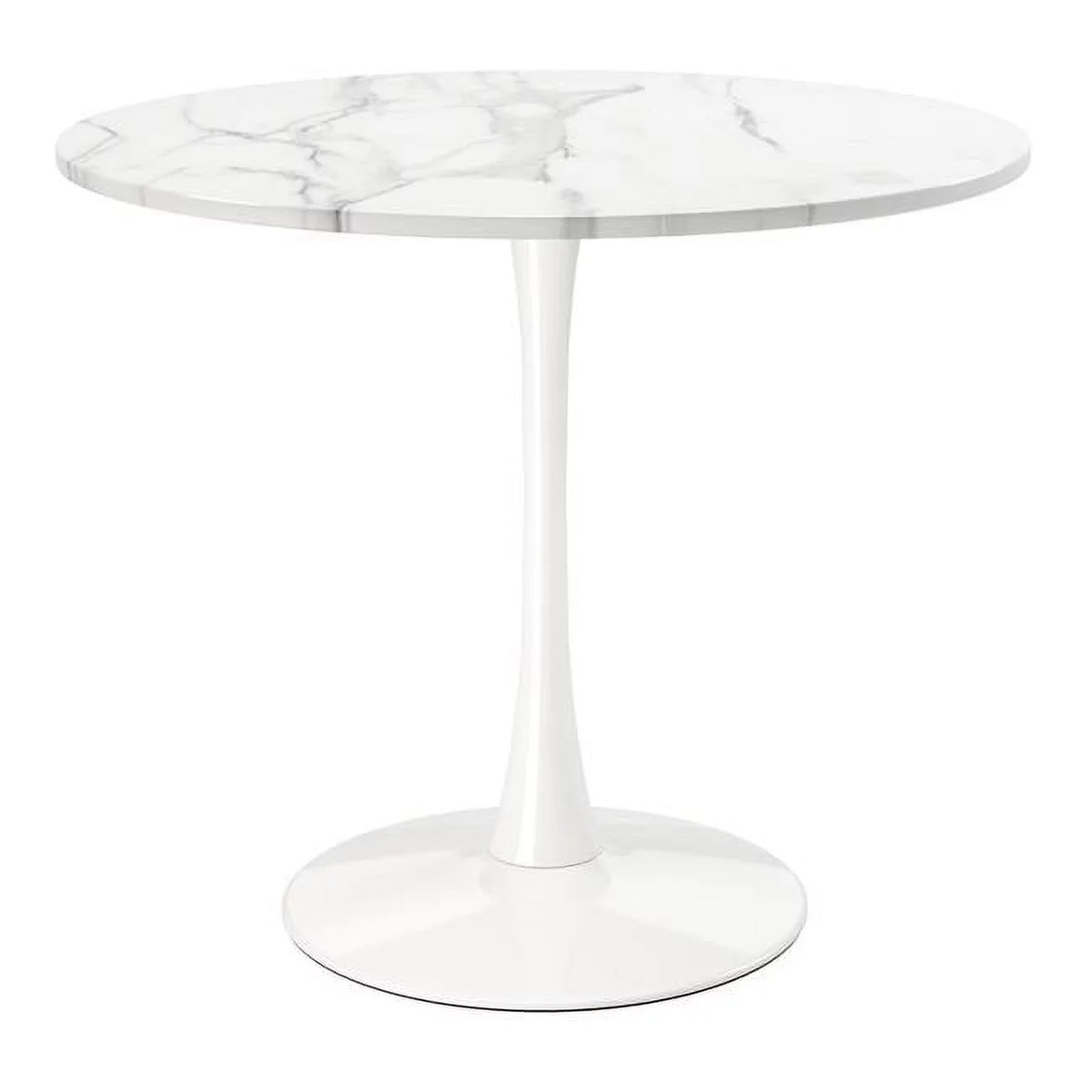 White Wood and Marble Dining Table B76032