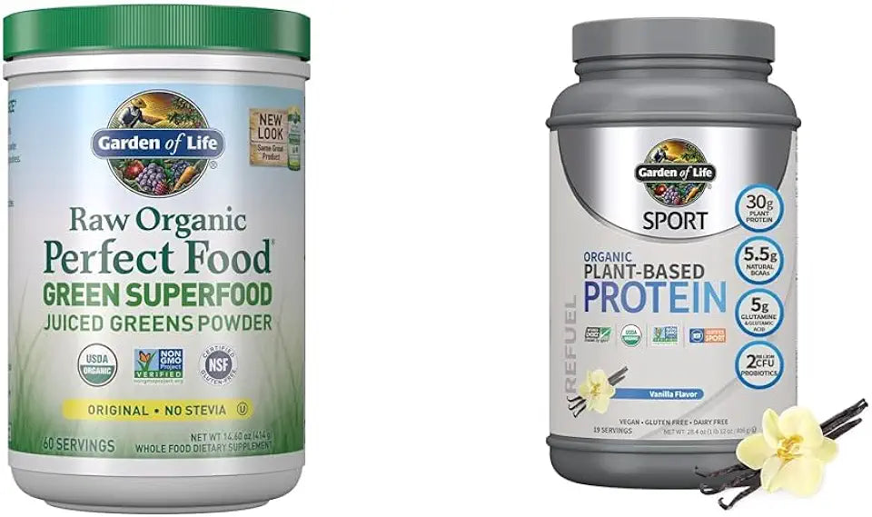 Super Greens Powder Smoothie Mix and Organic Vegan Sport Protein Powder K321516