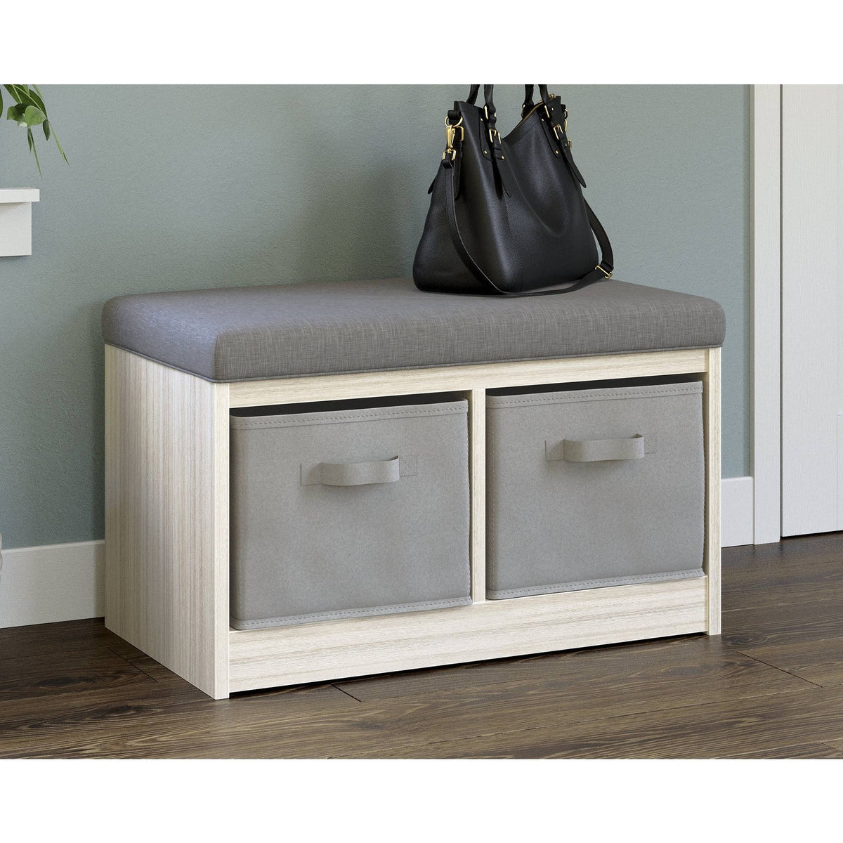 Gray Storage Bench N2517