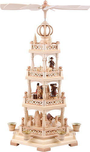 Natural 3-tier Christmas Pyramid, Height 58 cm L398