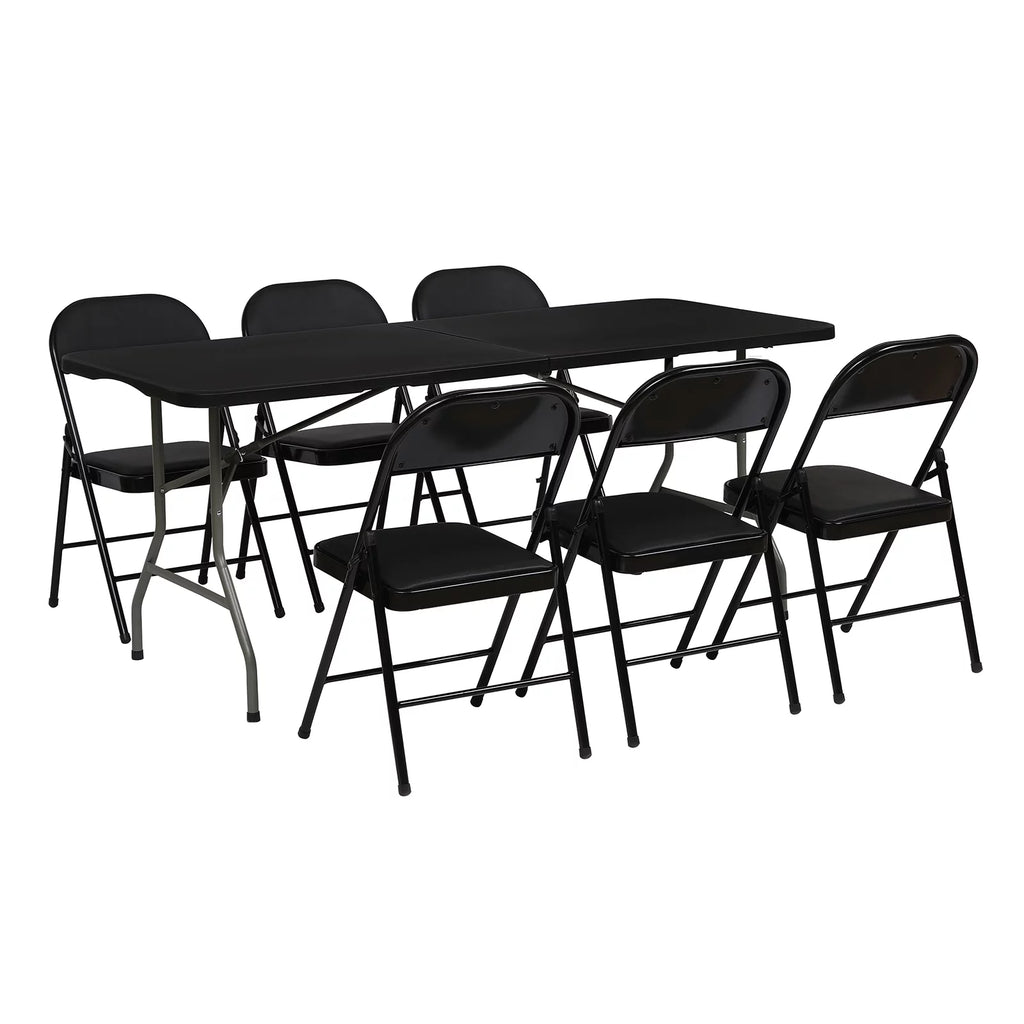 6ft Folding Table Black Z574545