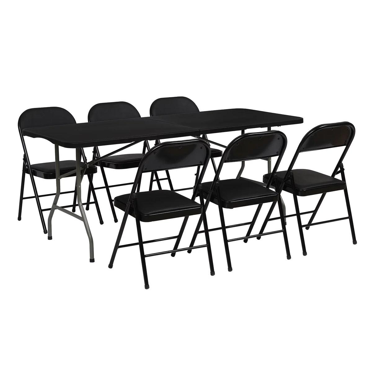 6ft Folding Table Black Z574545