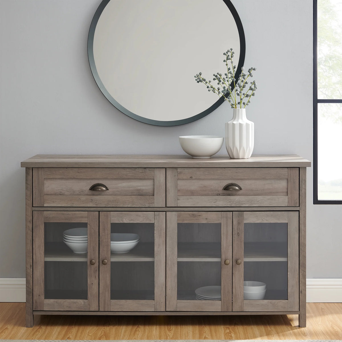 Grey Wash 4 Door TV Stand O750522