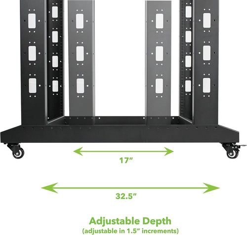 22U 4-Post Open Frame Server Rack Black D74430