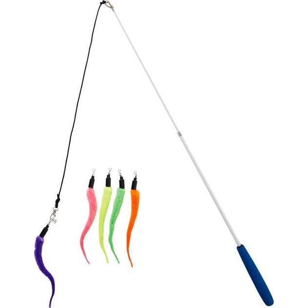 Cat Wand Toy 5-Piece Worm Teaser V83757