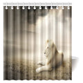 White Fabric Shower Curtain Set with Hooks, 66 X 72 Inches D271941