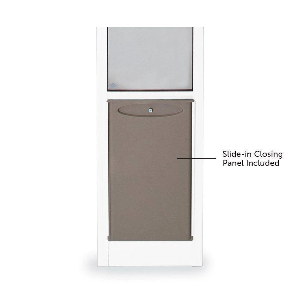 White Aluminum Frame Sliding Glass Pet Door Panel O213