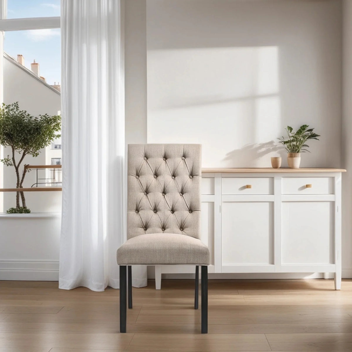Light Brown Dining Chairs Set of 2 S361