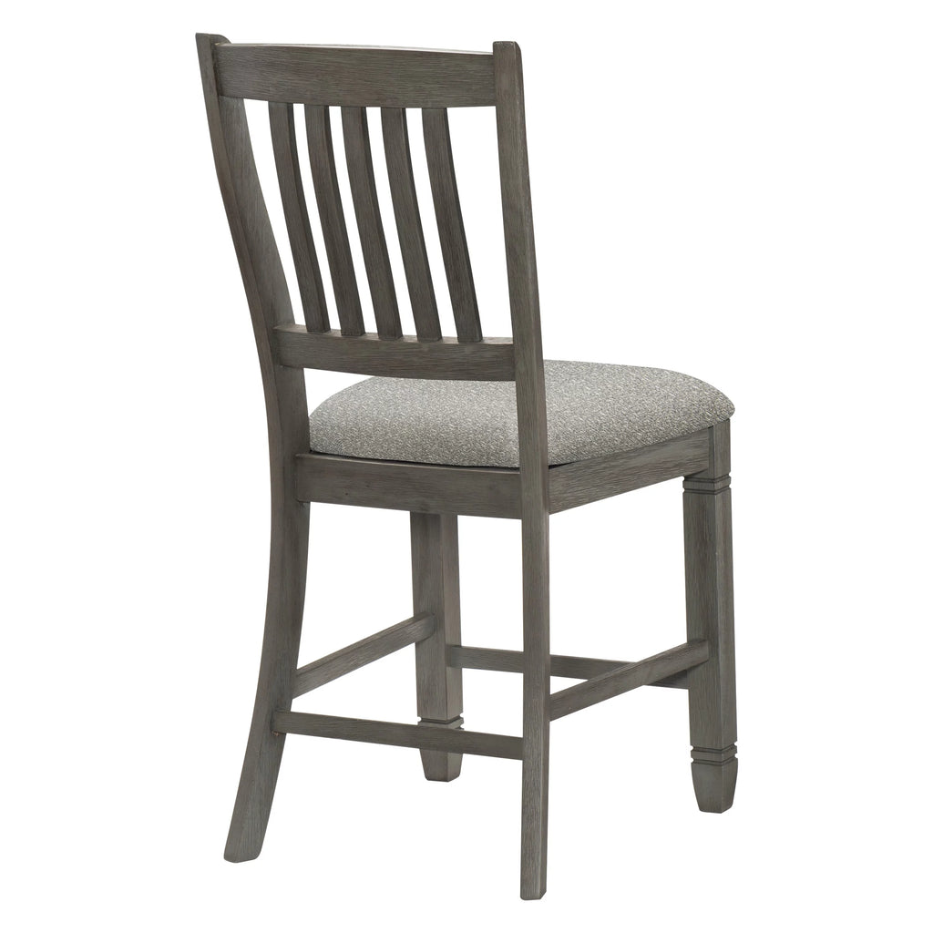 Antique Gray Counter Height Wooden Chairs 2Pc Set M897