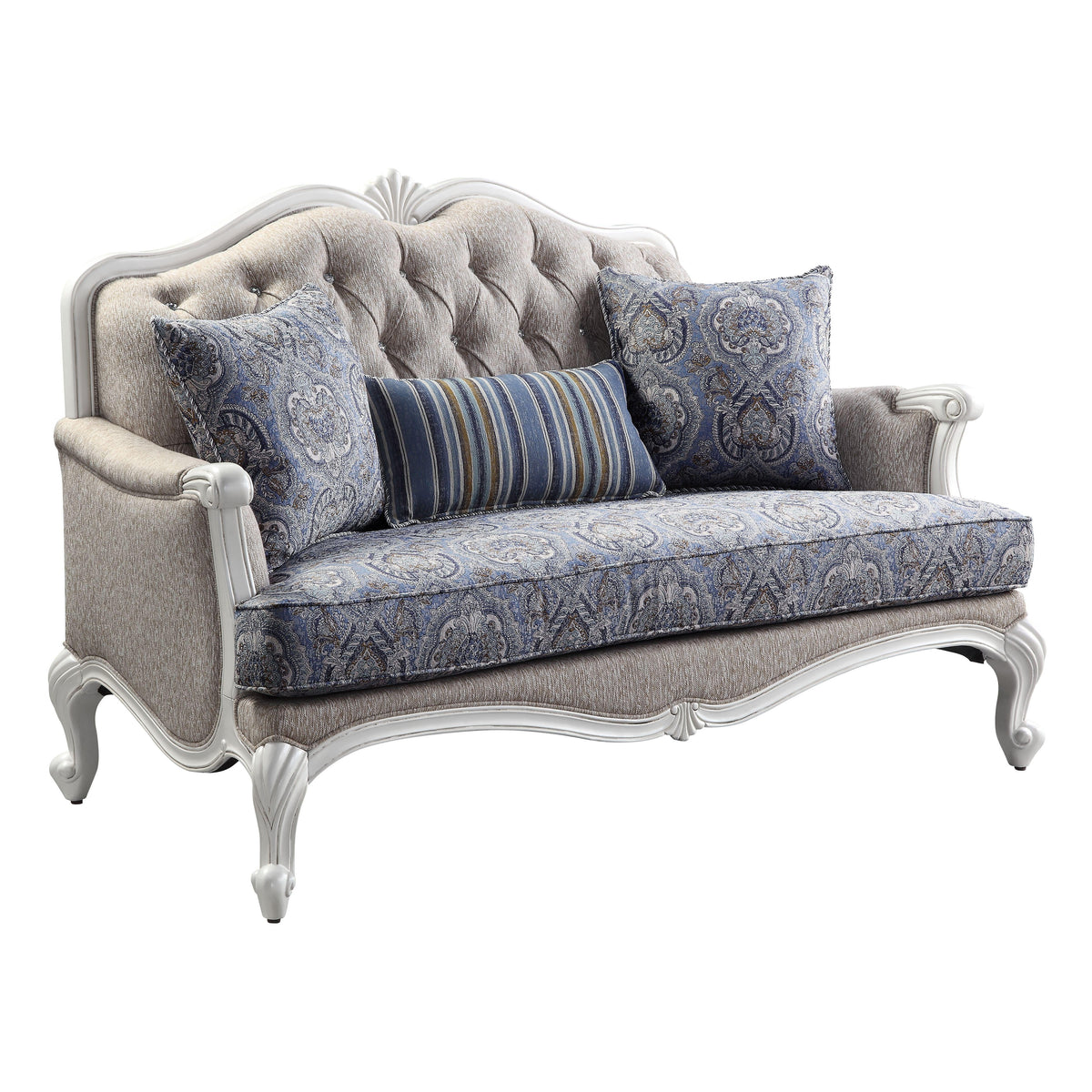 Beige Fabric 4pcs Living Room Set S58513