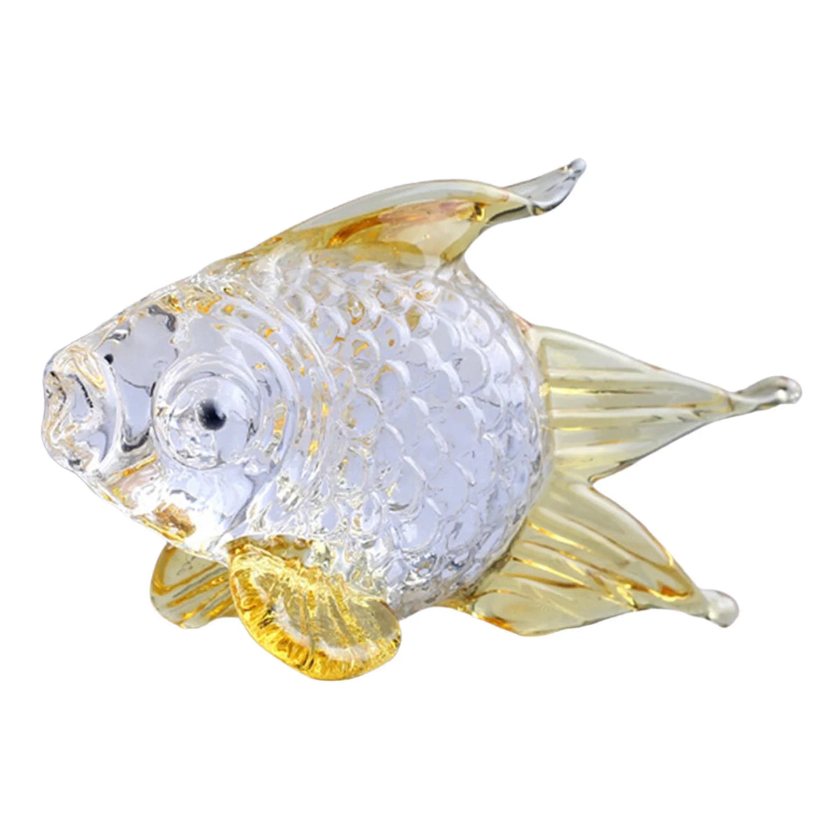 Hand Blown Glass Goldfish Figurine Ornament P839340
