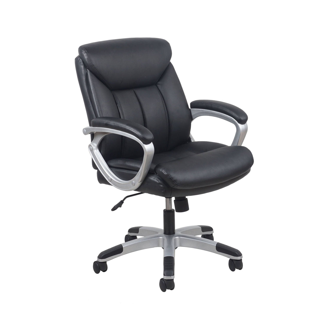 Black Executive Office Chair with Silver Frame R35031