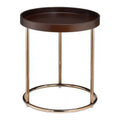 Espresso Mid-Century Side Table with Copper Legs K4082