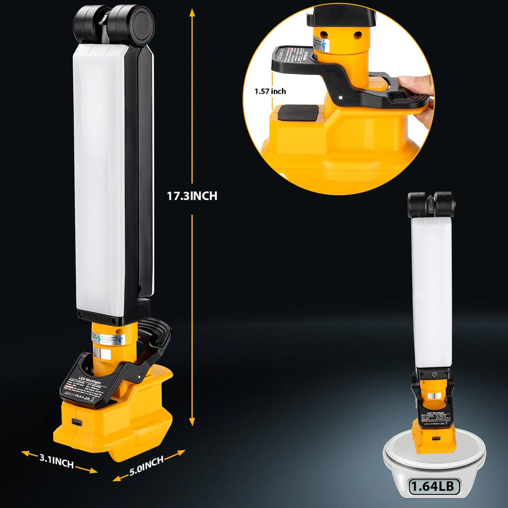 30W 2400LM LED Clip Work Light for DEWALT 18V/20V Li-ion Battery N369