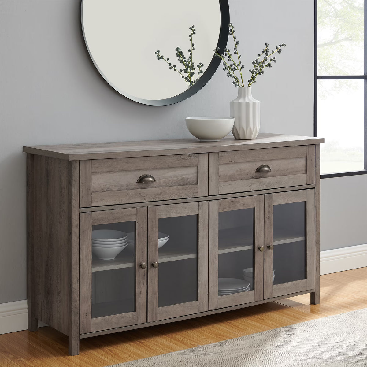 Grey Wash 4 Door TV Stand O750522