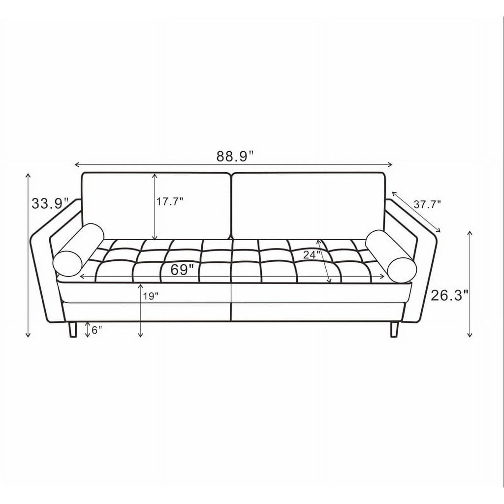 Beige Fabric Living Room Couch E51501