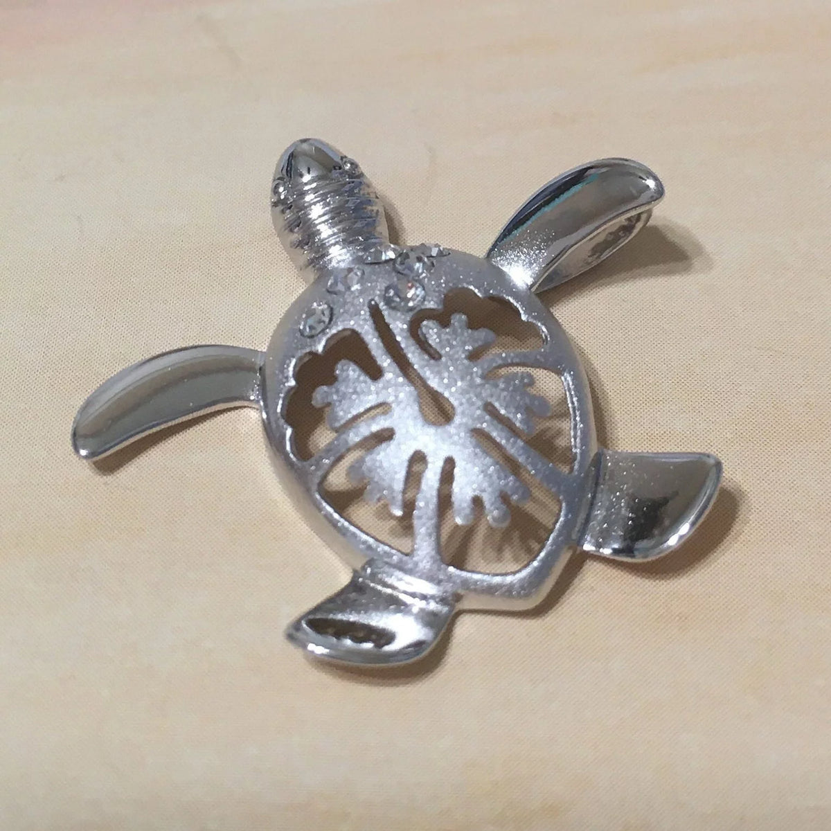 Sterling Silver Turtle Hibiscus Earring and Necklace E16977