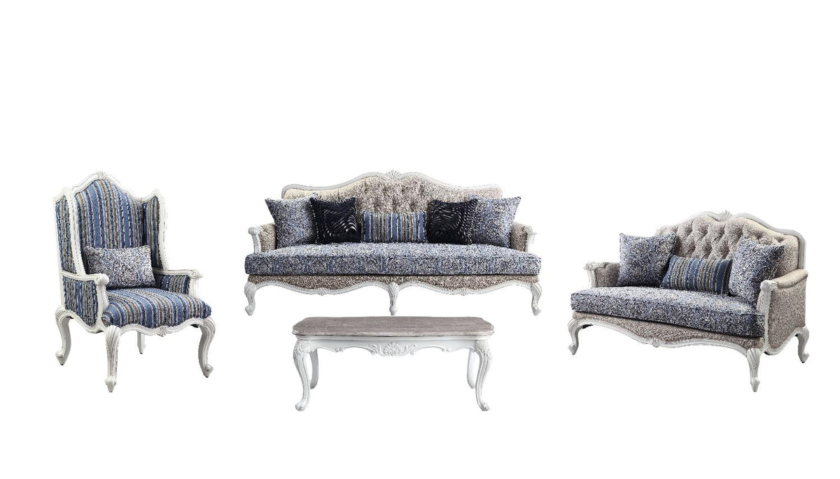 Beige Fabric 4pcs Living Room Set S58513