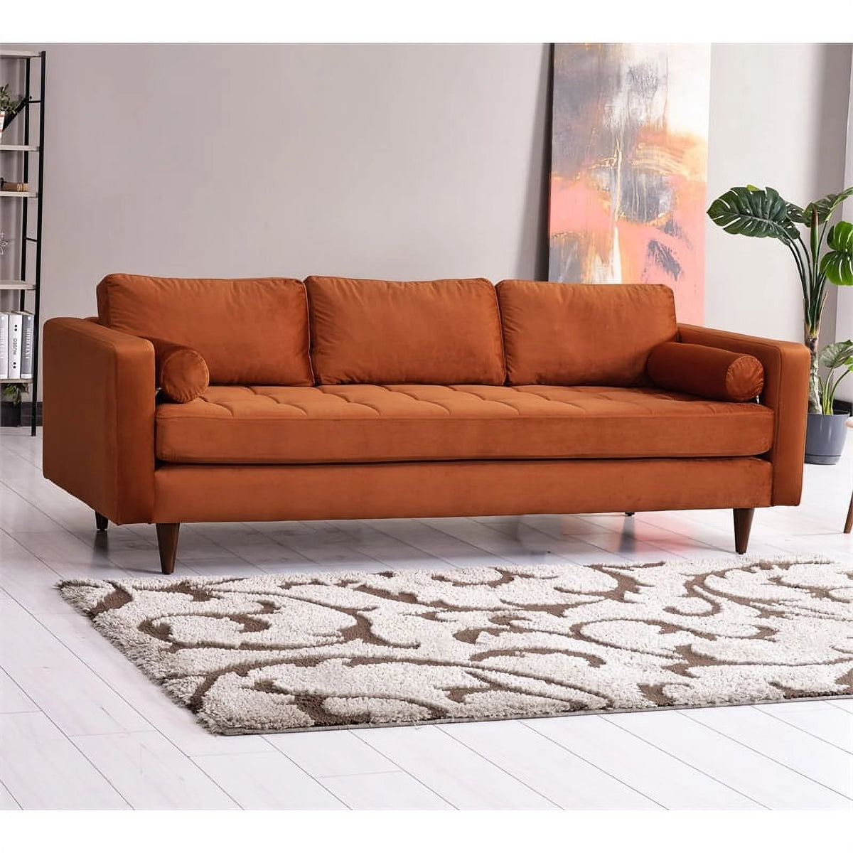 Orange Velvet Sofa Z2279
