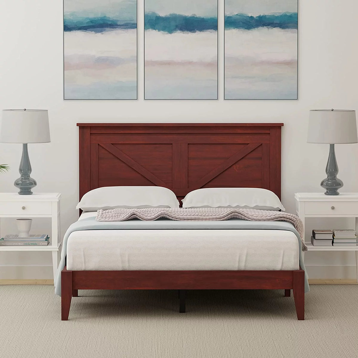 Solid Wood Platform Bed Full M673