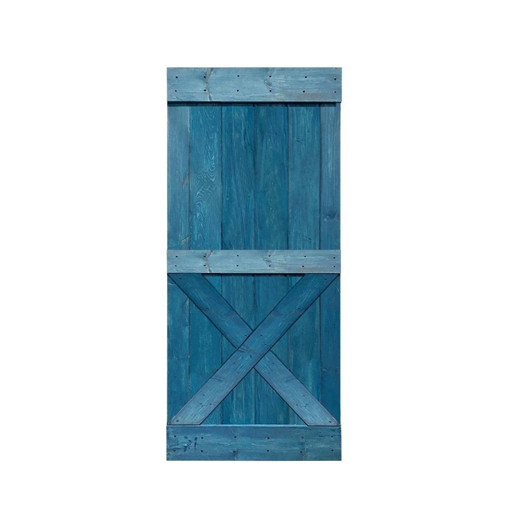 Walnut Stained Solid Knotty Pine Wood Interior Sliding Barn Door Slab G8096