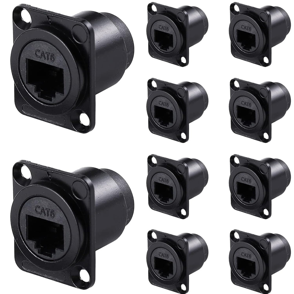 10 Pack Shielded RJ45 Panel Mount Coupler V739486