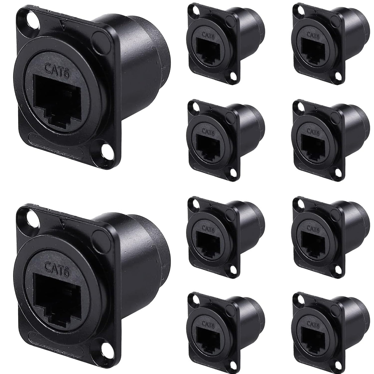 10 Pack Shielded RJ45 Panel Mount Coupler V739486