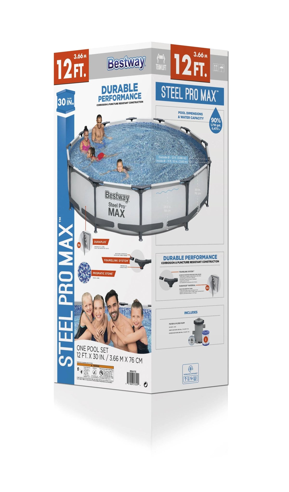 12-Foot by 30-inch Round Frame Swimming Pool Set U495